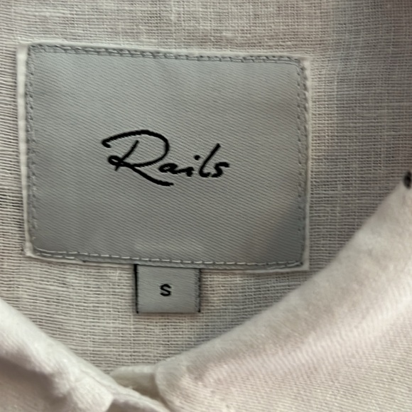 Rails Charli Retro Flamingos Linen Blend Long Sleeve Button Down Shirt S - Picture 2 of 7